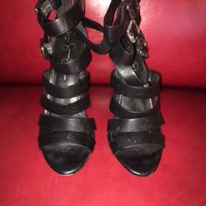 Black heeled sandals